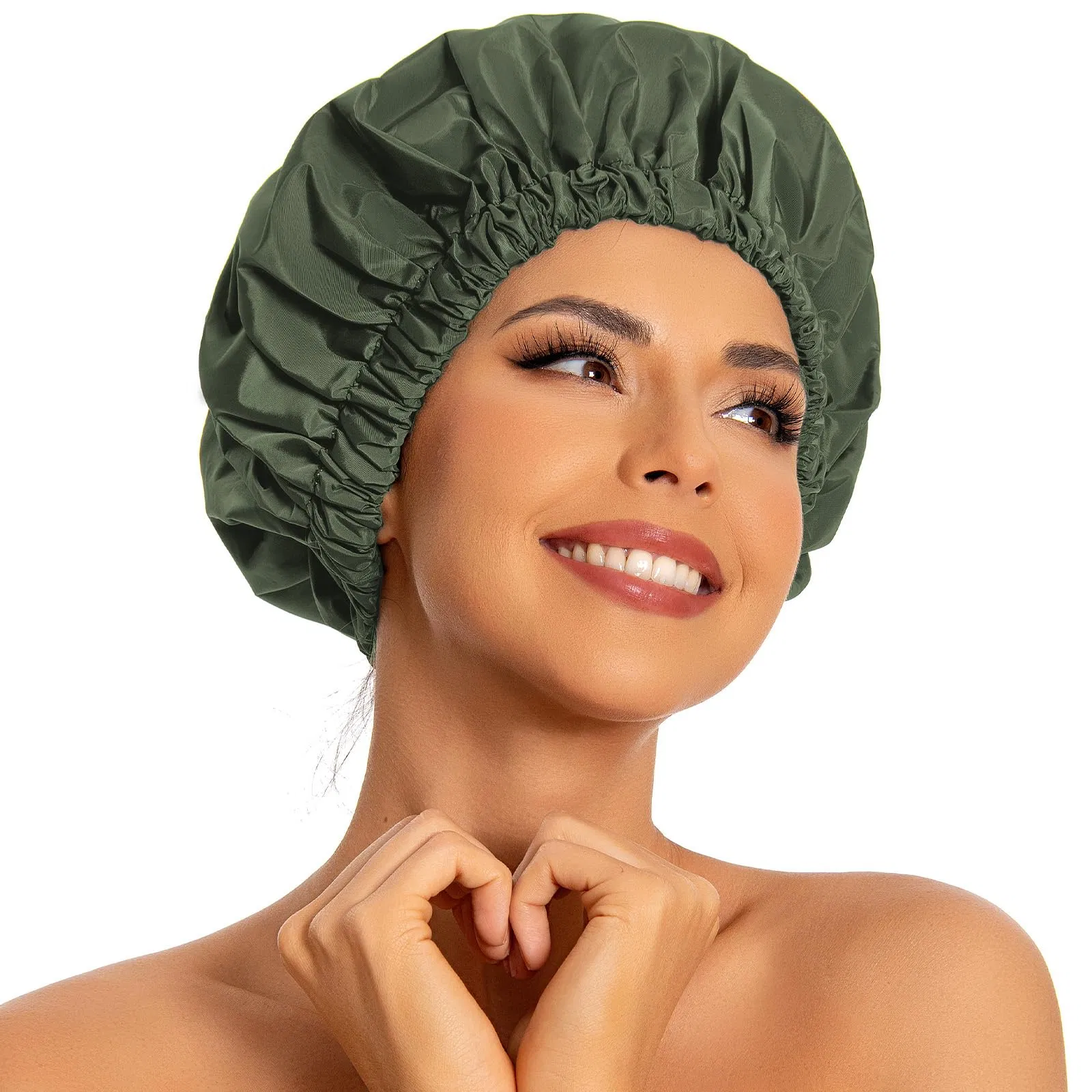 Reusable Waterproof Women Shower Hair Cap Hat