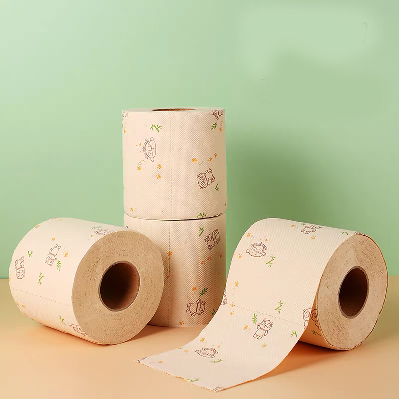Bamboo Pulp White/Unbleached Customized Ecf Bleached Bamboo Toilet Paper Roll