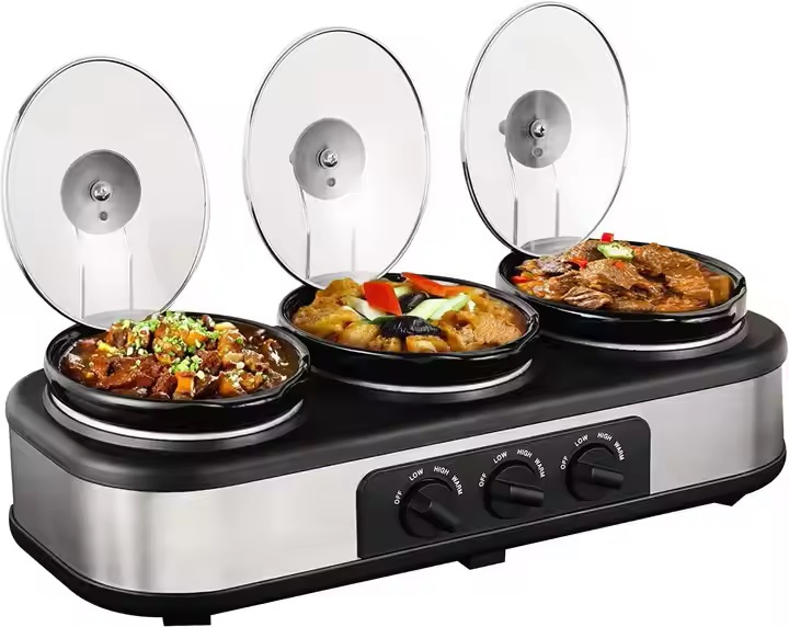 3X2.5qt Slow Cooker Makes Cooking Fork-Tender Roasts and Poultry a Breeze.