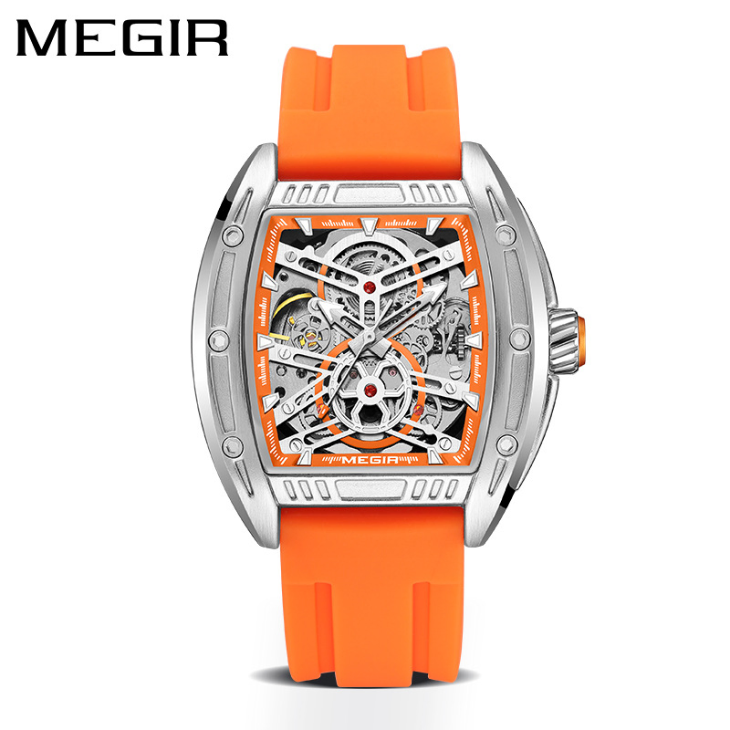 Hot Brand Megir Men's Sports Silicone Strap Multi Functional Automatic Mechanical Watch