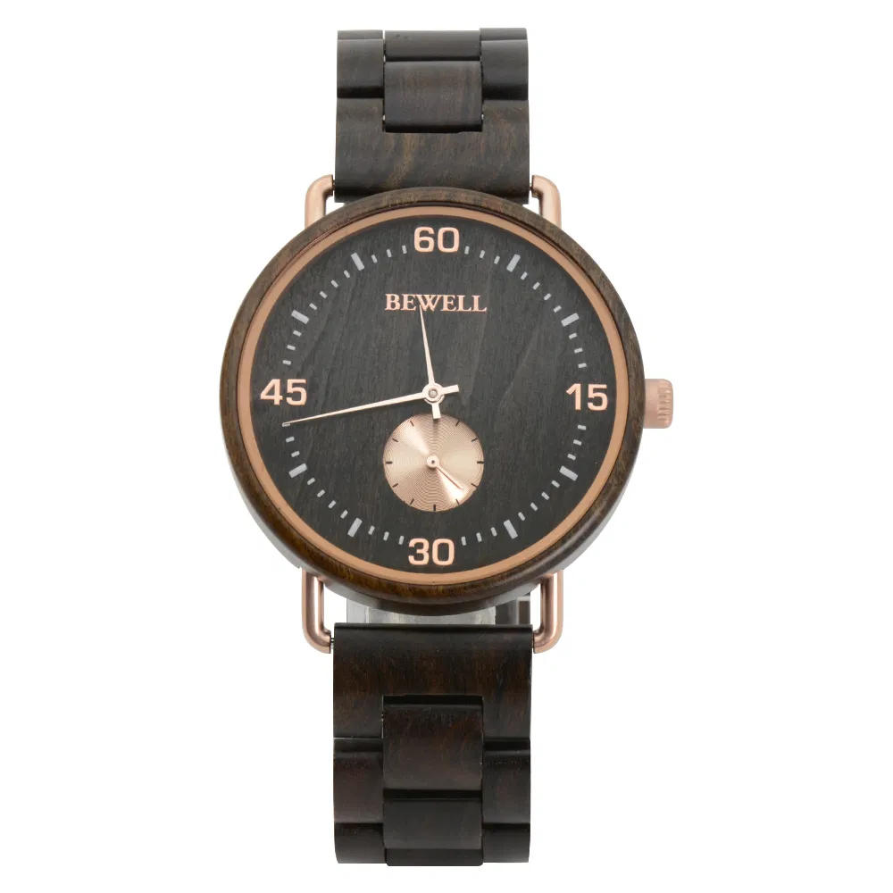 2021 Hot Sales Zhongshi Bewell Latest Stainless Steel and Wood Watch Custom Logo Men Watches for Men