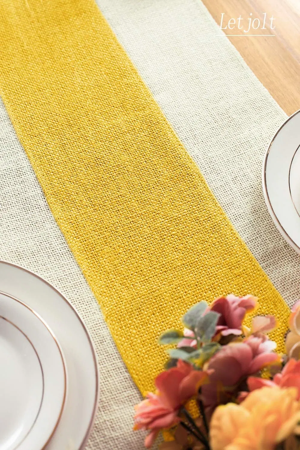 Colored Finished Edge Home Decor Jute Table Runner