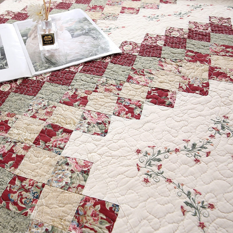 Polyester Patchwork Quilt Queen Size Bedding Set Filling Offers Deals Cheap Comforter Bedspread for Teens