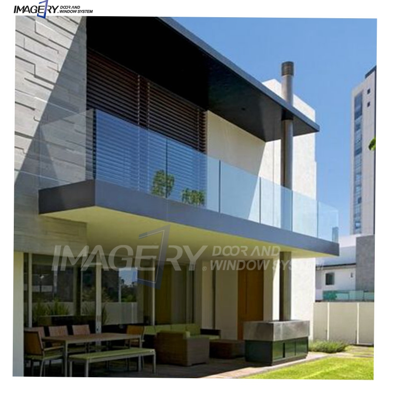 Modern Simple Customized Colors Balcony Fence Glass Aluminium Railing System