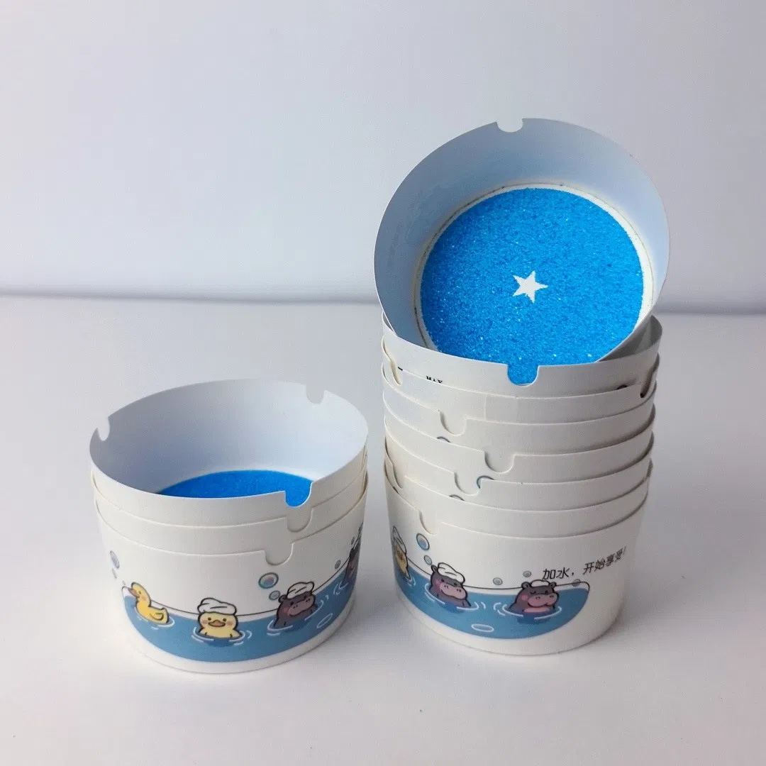 Chinese New Style Custom Printed Waterproof Smoke Ash and Odor Prevention Foam Design Cylindrical Shape Portable Disposable Paper Ashtray Smoking Cigarette Use