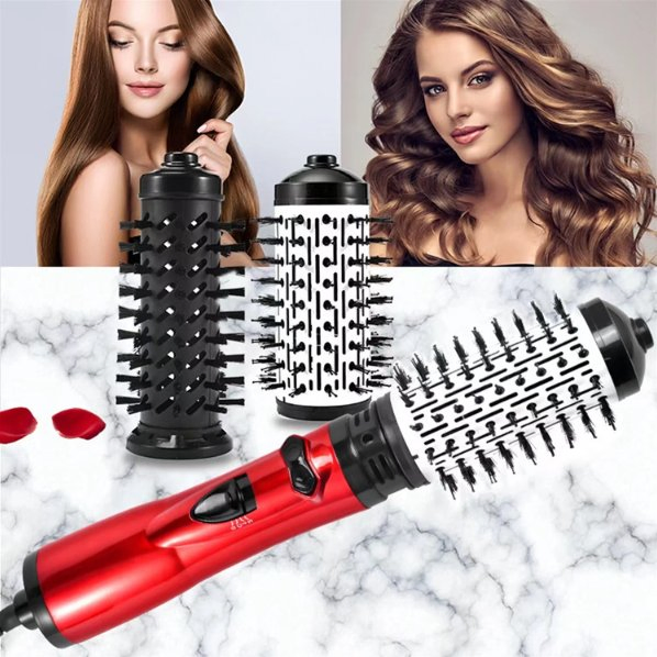 2-in-1 Automatic Hair Curler and Straightener, Multifunction Hot Air Brush with Constant Temperature, Volumizing and Hair-Protecting Design