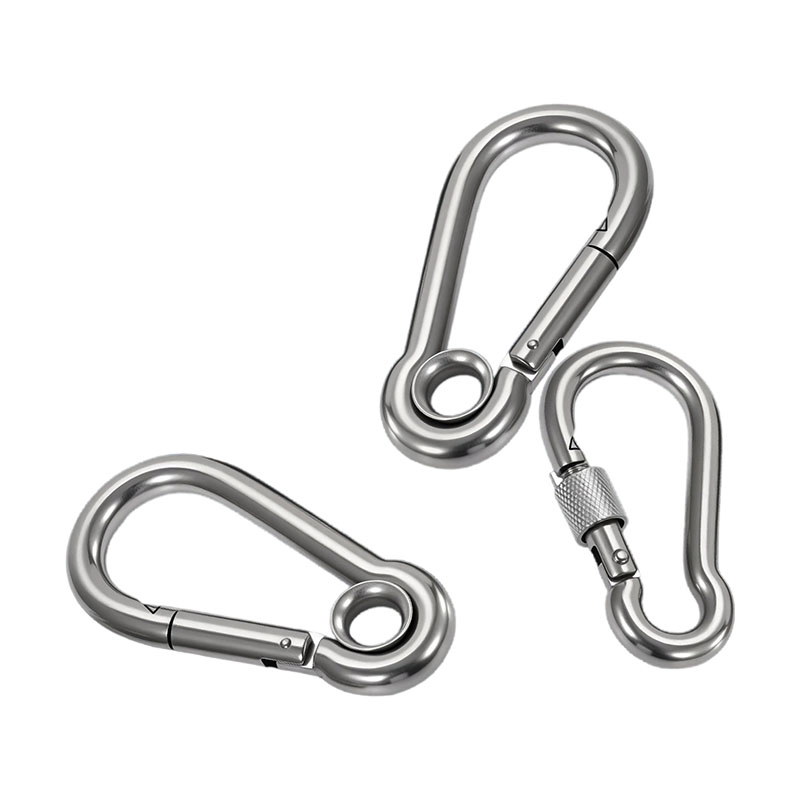304/316 Stainless Steel M4 M5 M6 M7 M8 M9 M10 M11 M12 M13 M14 Carbine Carabiner Snap Hook with Lock Nut