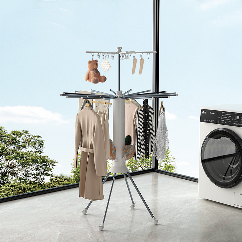 Octopus Clothes Drying Rack Foldable Standing Three Layers Outdoor Portable Laundry Cloth Hanging Drying Rack with Shoe Rack