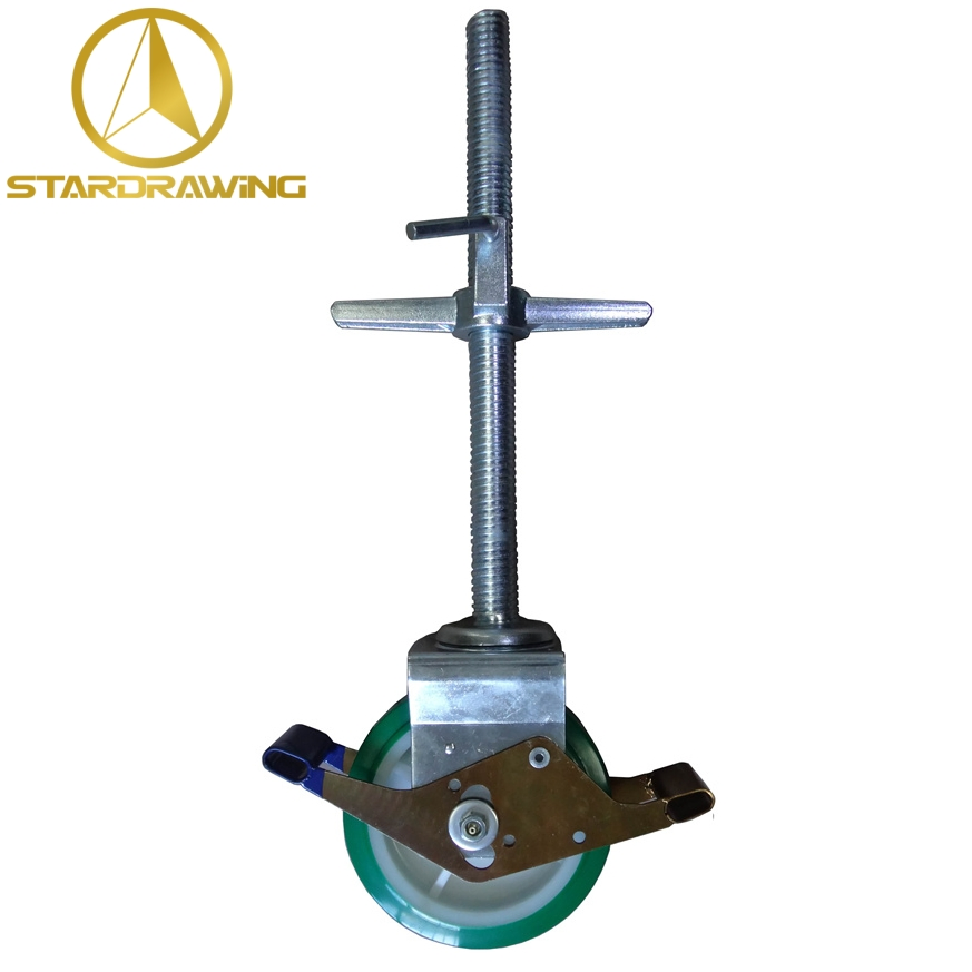 Stardrawing 6 8 Inch Quick Install Adjustable Threaded Stem Scaffolding Castor Wheels