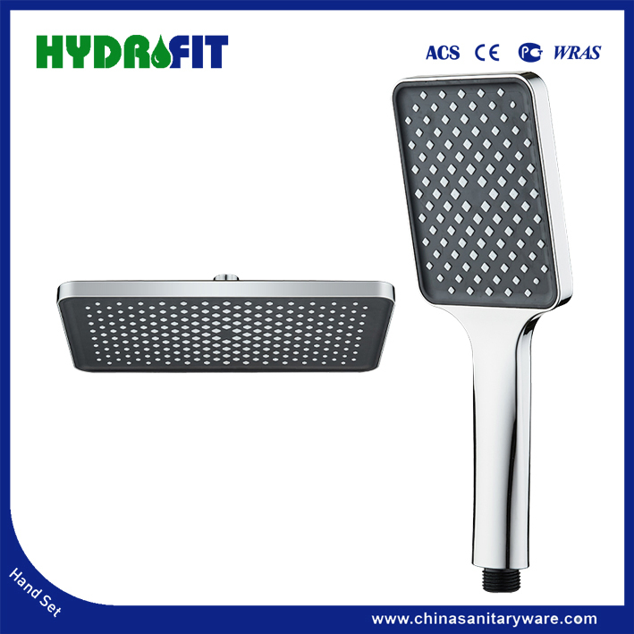 Factory ABS Black Adjustable Ceiling Shower Sprayer Bathroom Overhead Top Shower Head Multi-Function Hand Shower Shower Set