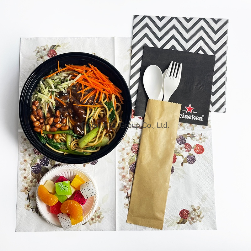 Paper Napkins Dining Cutlery Virgin Wood Pulp Wholesale Custom Disposable Restaurant Bag