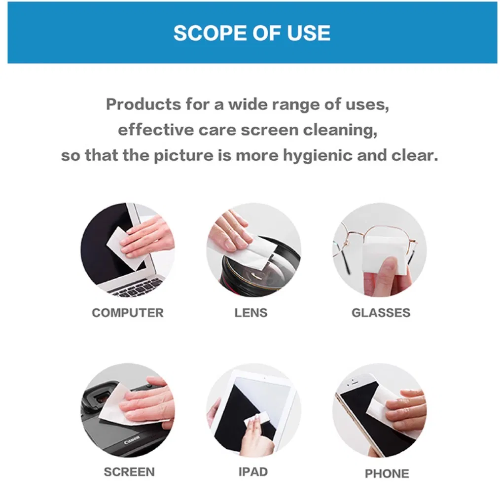 Custom Optical Glasses Cleaner Wipes Pre Moistened Spectacle Lens Cleaning Wipes for Eyeglasses