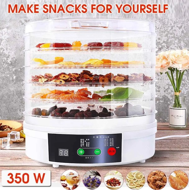 Home Digital Electric Food Dehydrator with Timer and Function Buttons