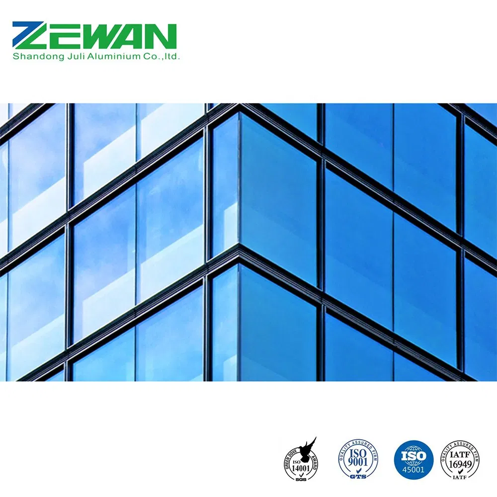 Aluminium Curtain Wall Profile Insulation Double Glazing Aluminum Frame Unitized Powder Coating Curtain Wall Profile
