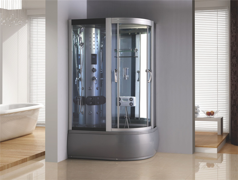 Shower Cabin with Grey Glass Enclosure and ABS Tray