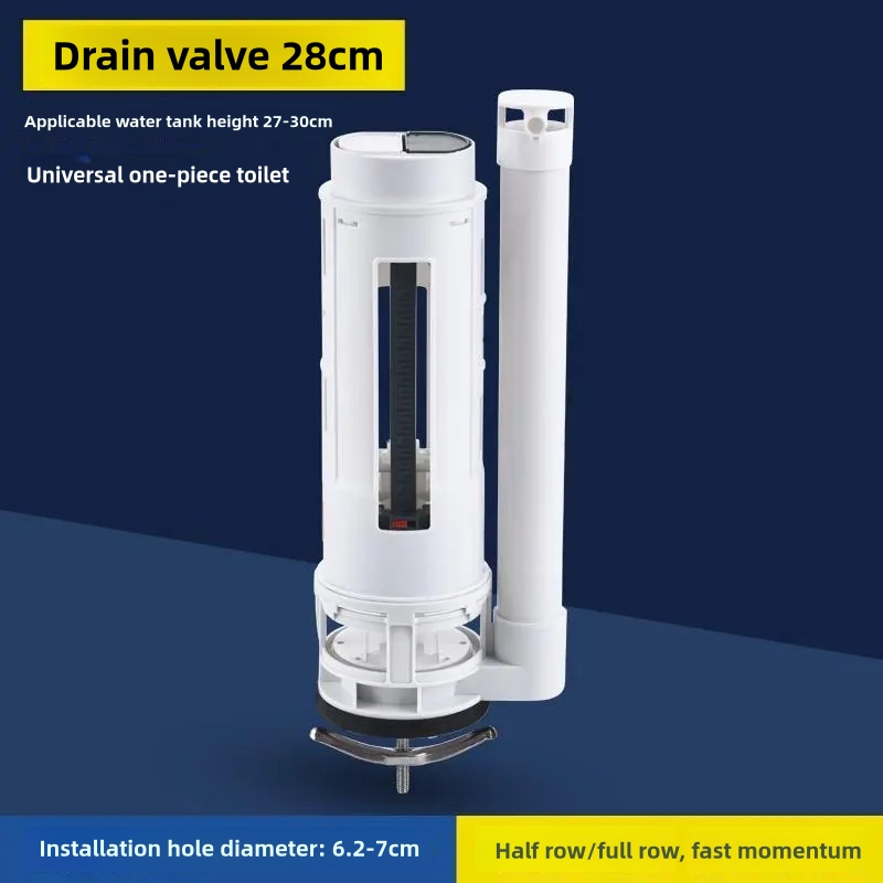 Fluor Toilet Button Drain Valve Round Toilet Tank Flush Fittings