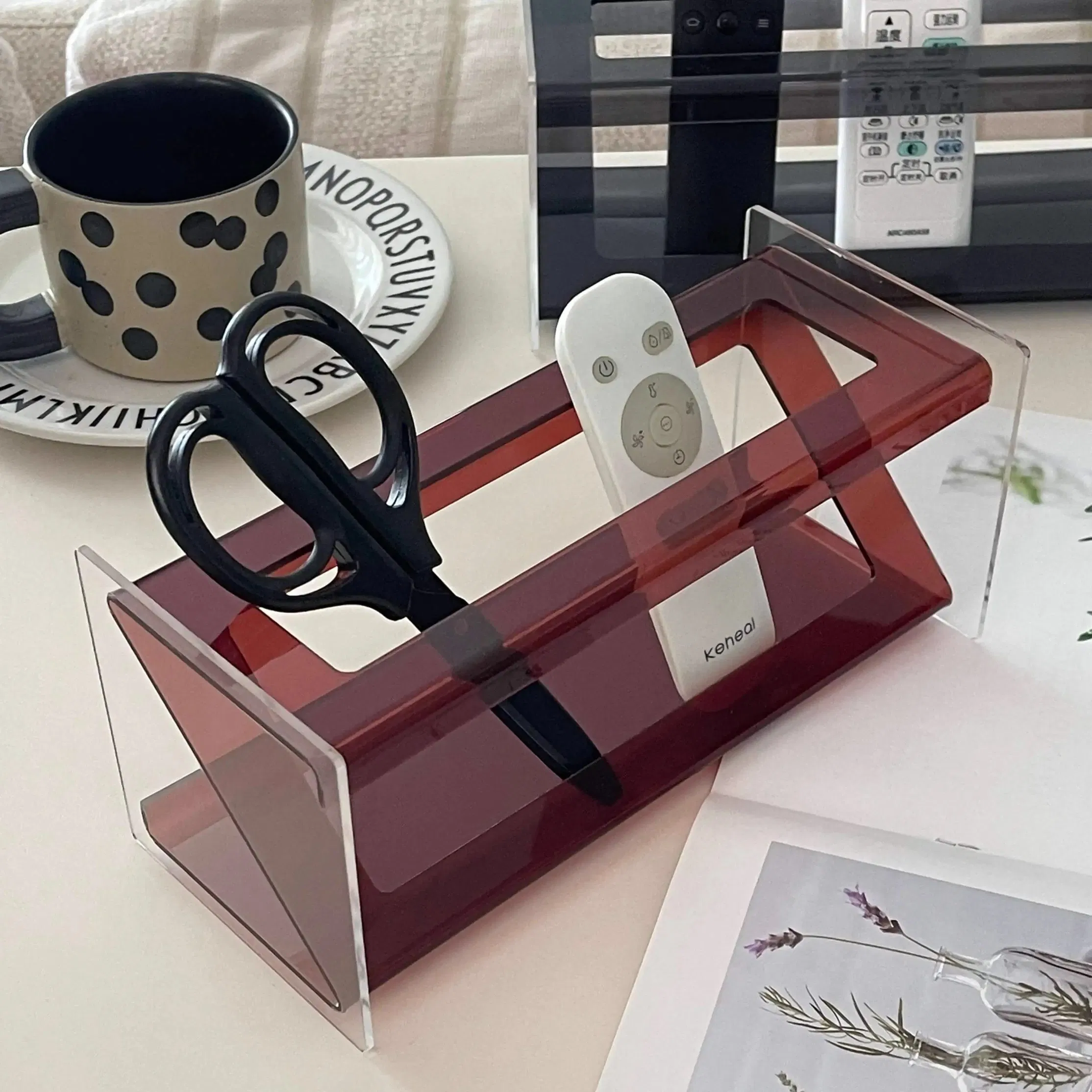 Z-Shaped Acrylic Remote-Controller Holder Products Storage Tray Two-Color Consumables Toothpaste Holder Hotel Consumable Box Organization Factory Customized