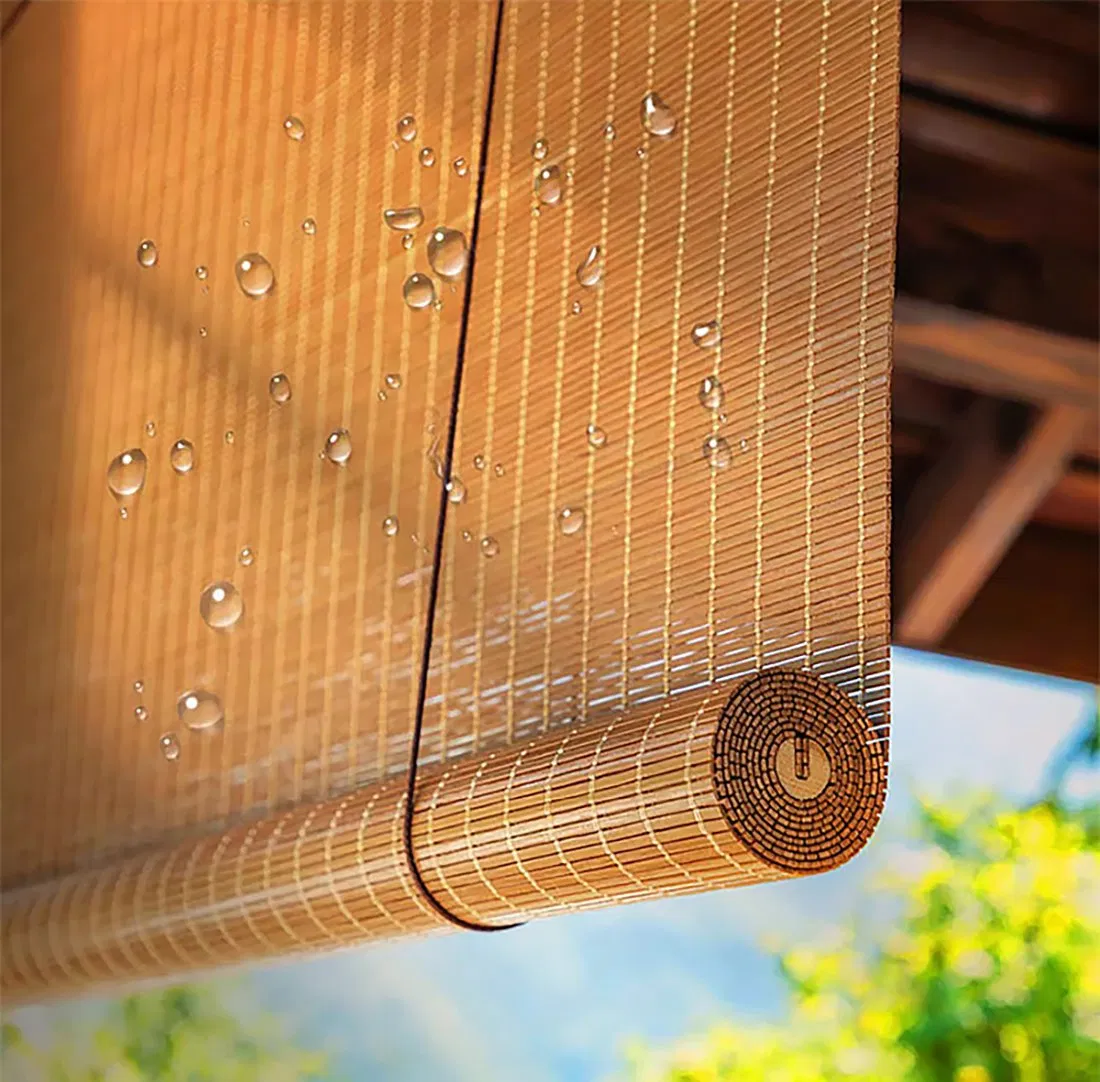 Outdoor Indoor Use Bamboo Window Blinds with Roller or Roman Curtains Cordless