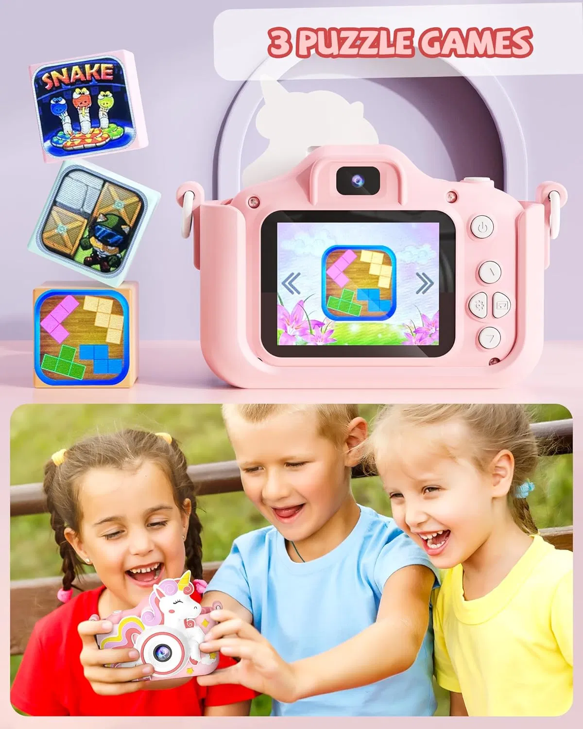Mini Camera for Kids Colorful Fun Digital Camera for Kids with Silicone Protection