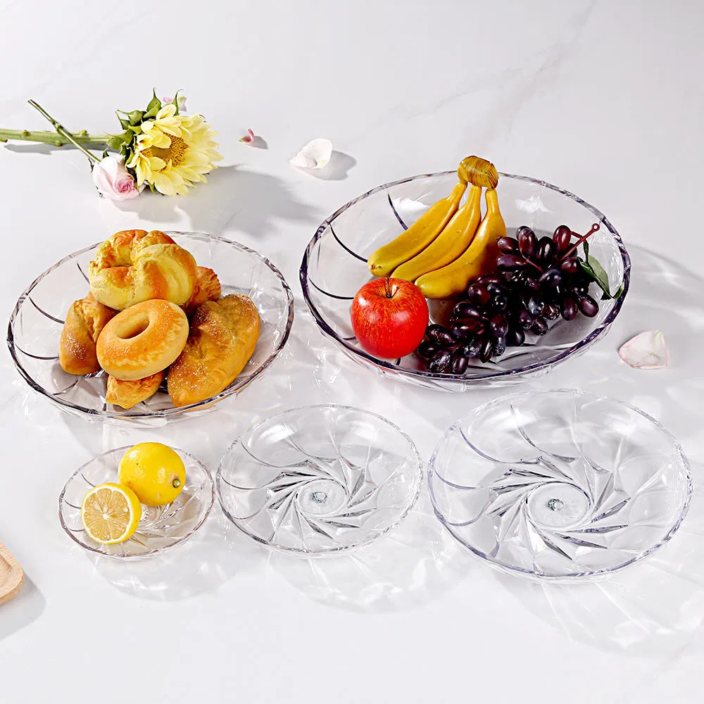 Plastic Fruit Plate - Minimalist Spiral Stackable Tray for Restaurants