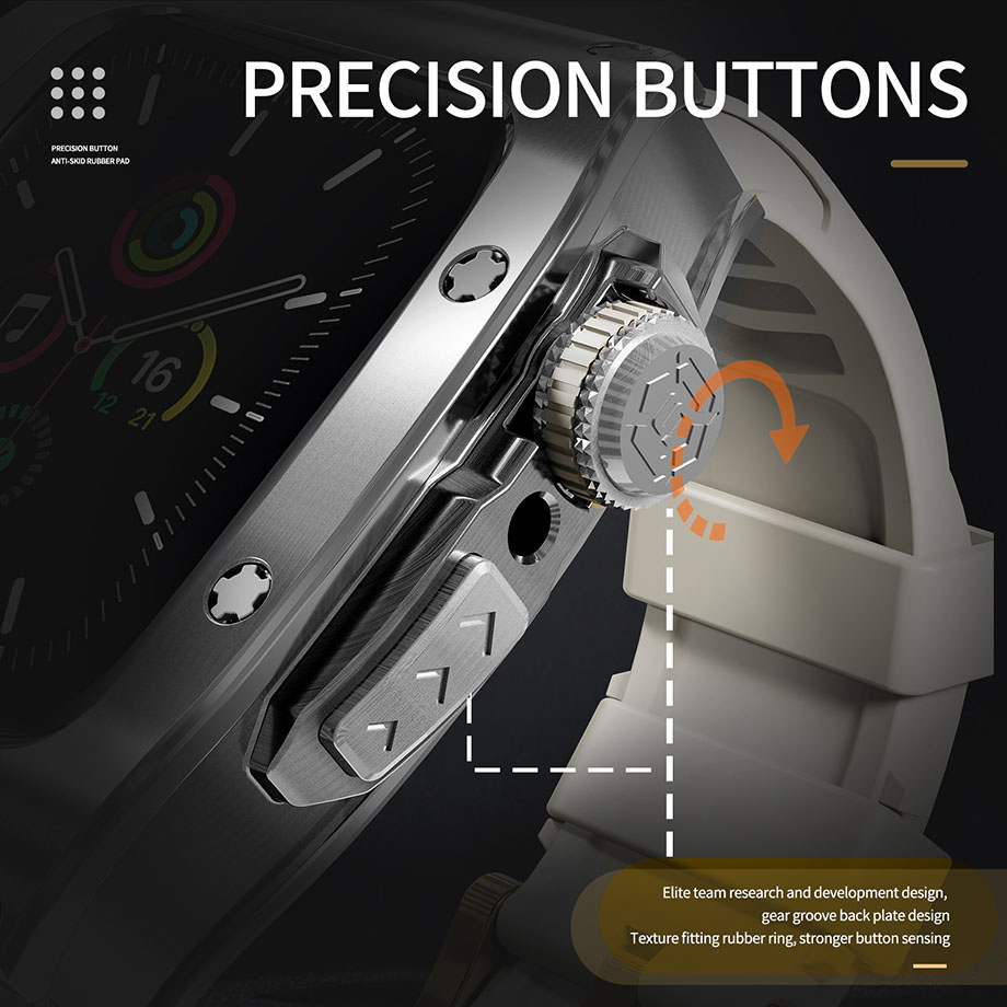 for Appe Watch Bands 49mm Soft Silicone Wristband Strap with Stainless Steel Watch Screen Case for iWatch Series 10 9 Ultra Se