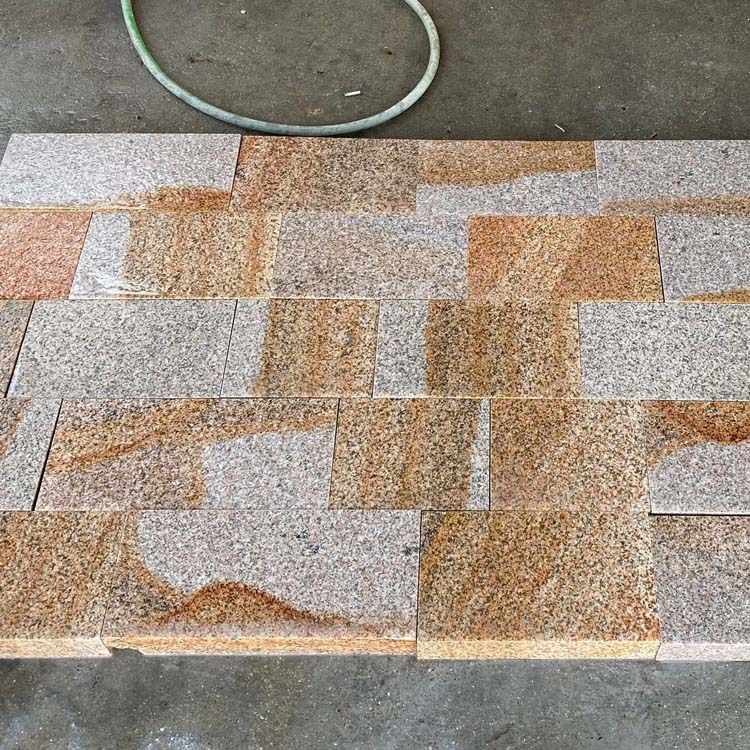Anti-Slip Flamed Finish Yellow Beige G682 Granite Stone Pavement