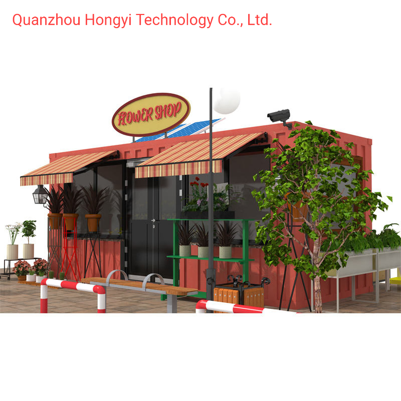 High Quality Corrugated Container Prefabricated House Mobile Flower Shop Kiosk Cafe
