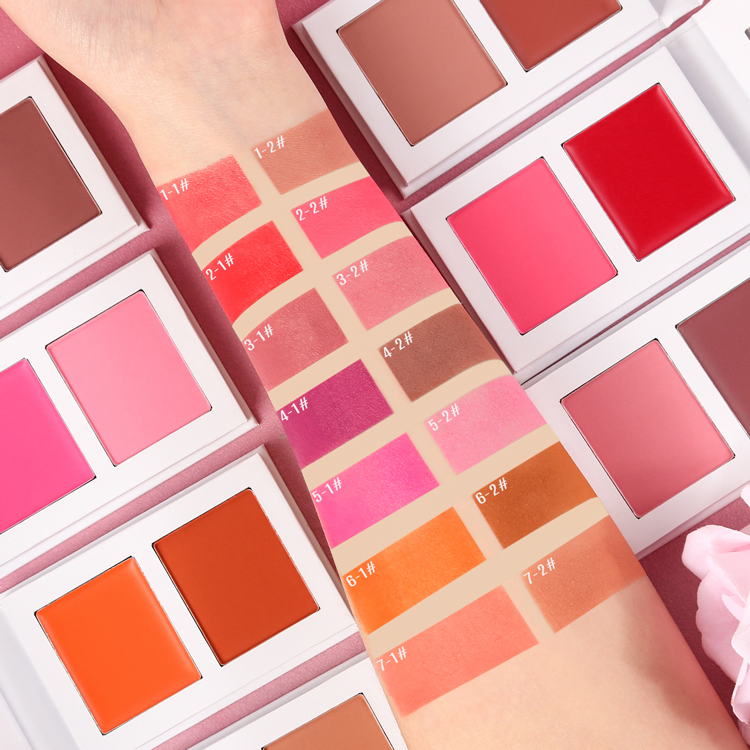 Face Cheek Blush Double Color High Pigment Blush