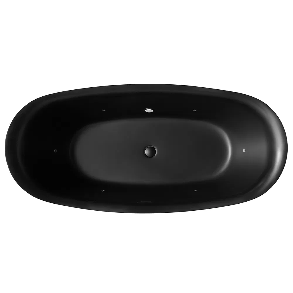 Акриловая отдельностоящая ванна черная овальная