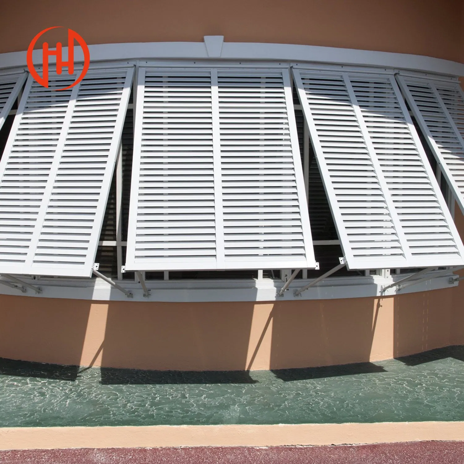 Aluminium Sun Shutters Outdoor Sun Shade Sliding Louver Rolling Shutter Windows Aluminum Alloy Horizontal 100mmx50mm Customized