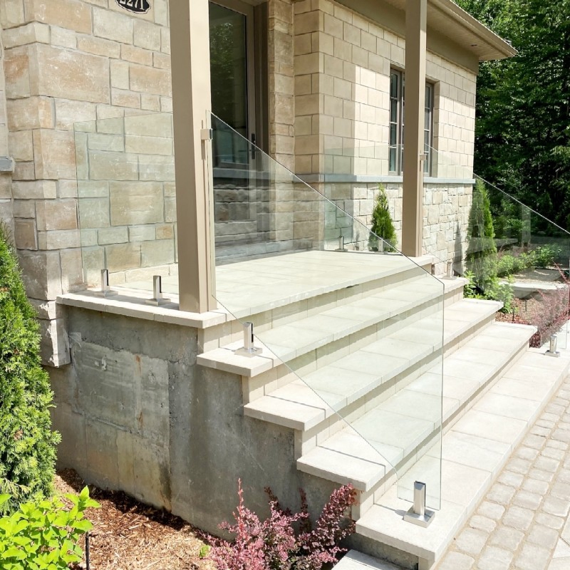 Stainless Steel 316 Frameless 12mm Tempered Glass Railing for Staircase