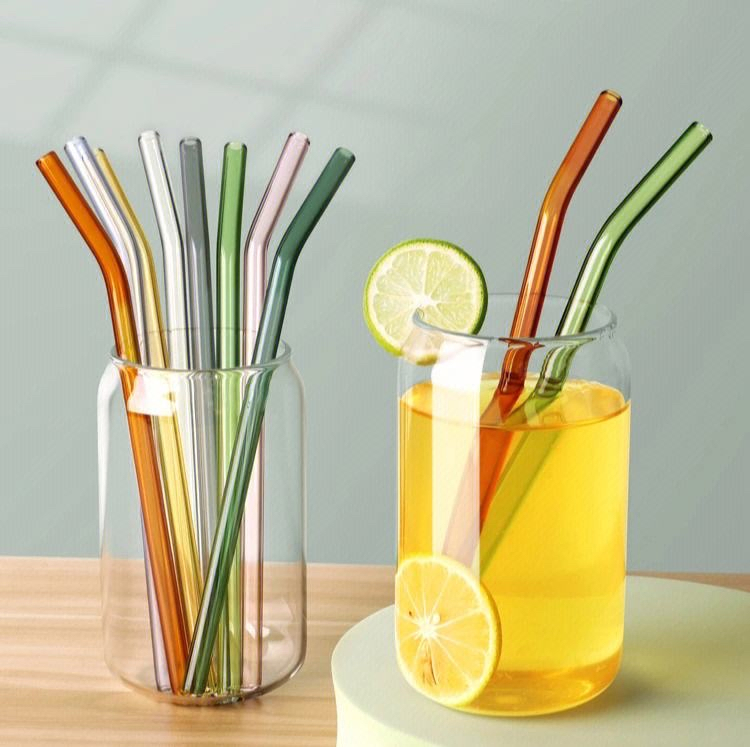 Reusable Borosilicate Glass Juice Straight Drinking Straw