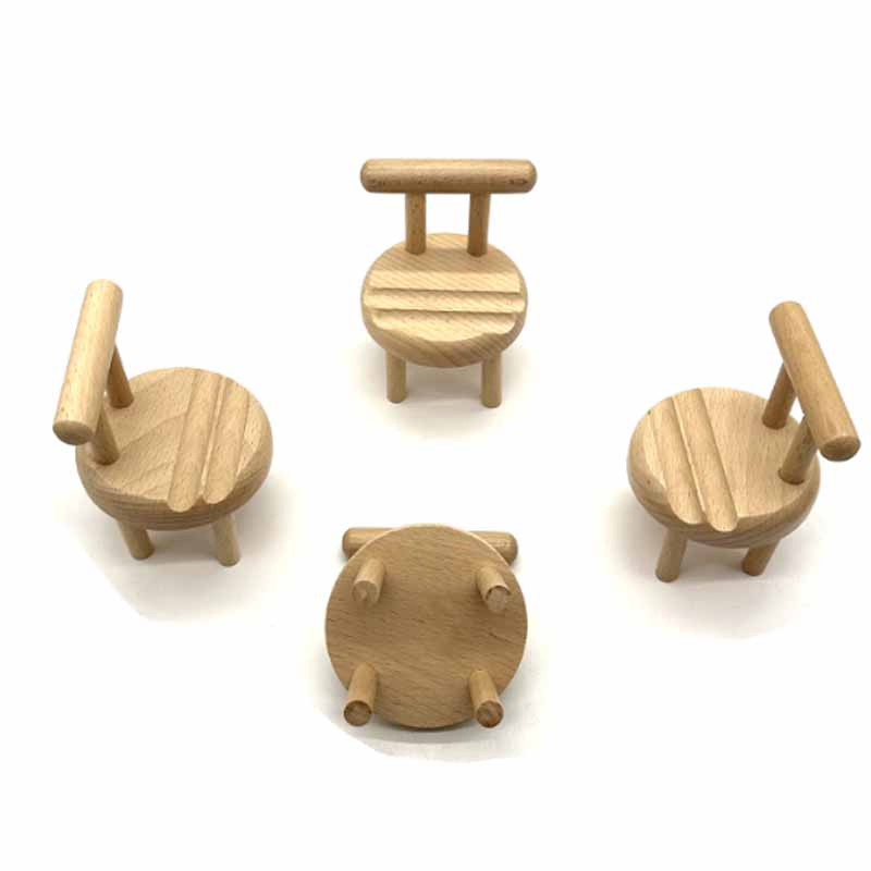 Wholesale Wooden Bamboo Round Chair Design Phone Holder Stand