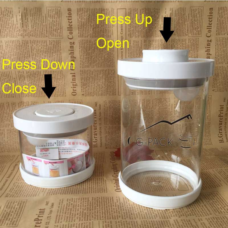 Set of Stackable High Borosilicate Glass Canister with Pop Cap Glass Storage Jar