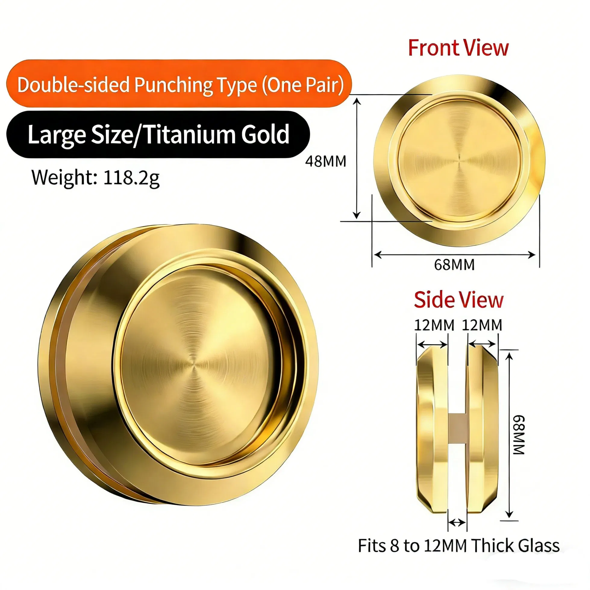 SS304 Satin Mirror Bathroom Sliding Glass Hardware Kit Shower Door Knob