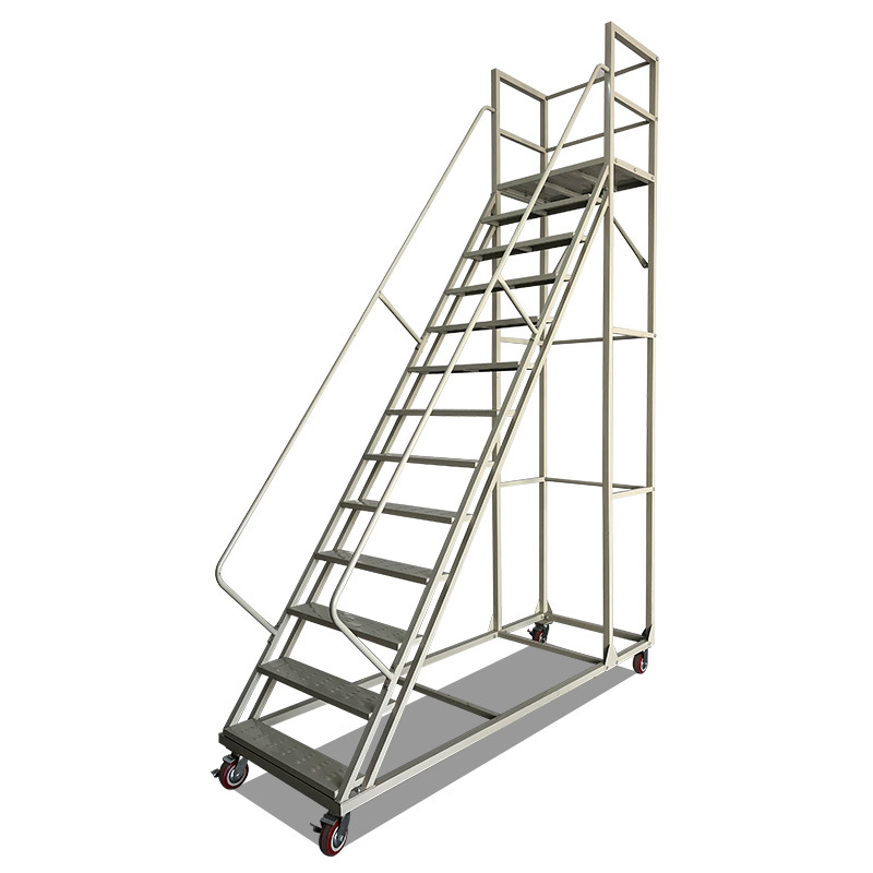 Safe Stable Cart with Ladder Dolly Ladder for Supermarket Ladder Trolley