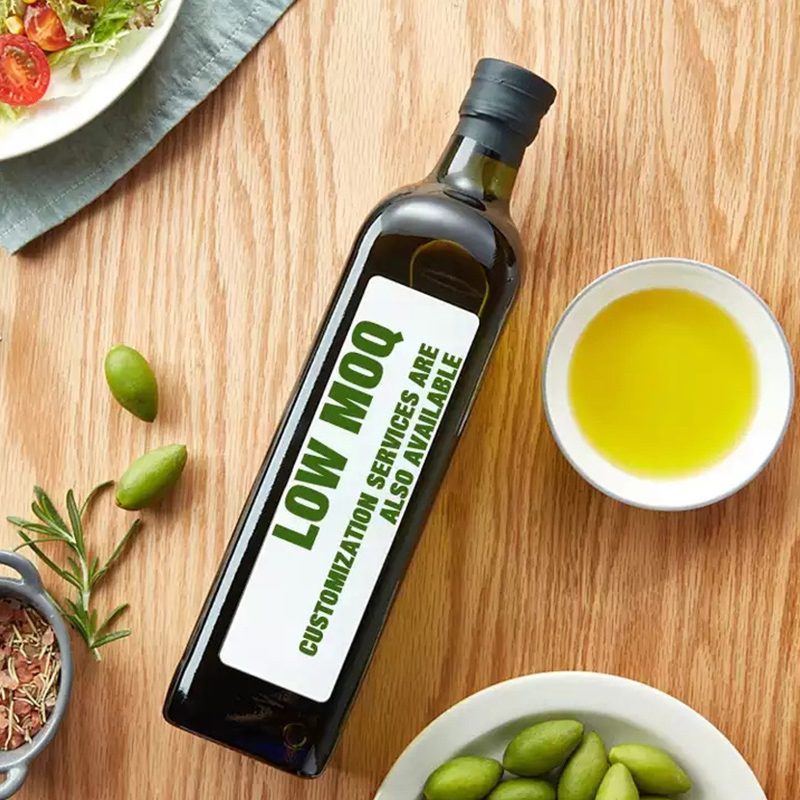 Hot Sale Frosted Clear 100ml 250ml 500ml Glass Olive Oil Bottle with Aluminum Cap Set