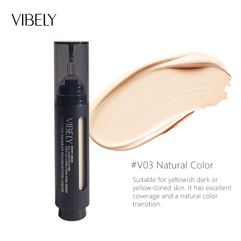 Portable Press Waterproof Concealer Oil Control Makeup Setting Moisturizing Liquid Foundation