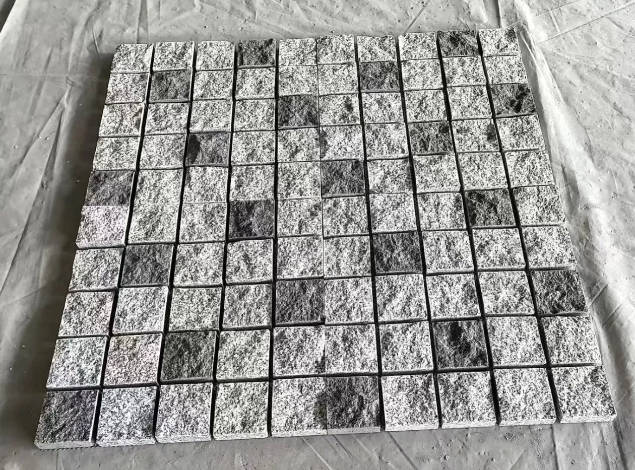 Natural split/flamed/bush-hammered/sandblasted/brushed dark/light Grey/gold Granite Cubes Paving for garden/outdoor/outside landscape/floor/wall/pool tiles/slab