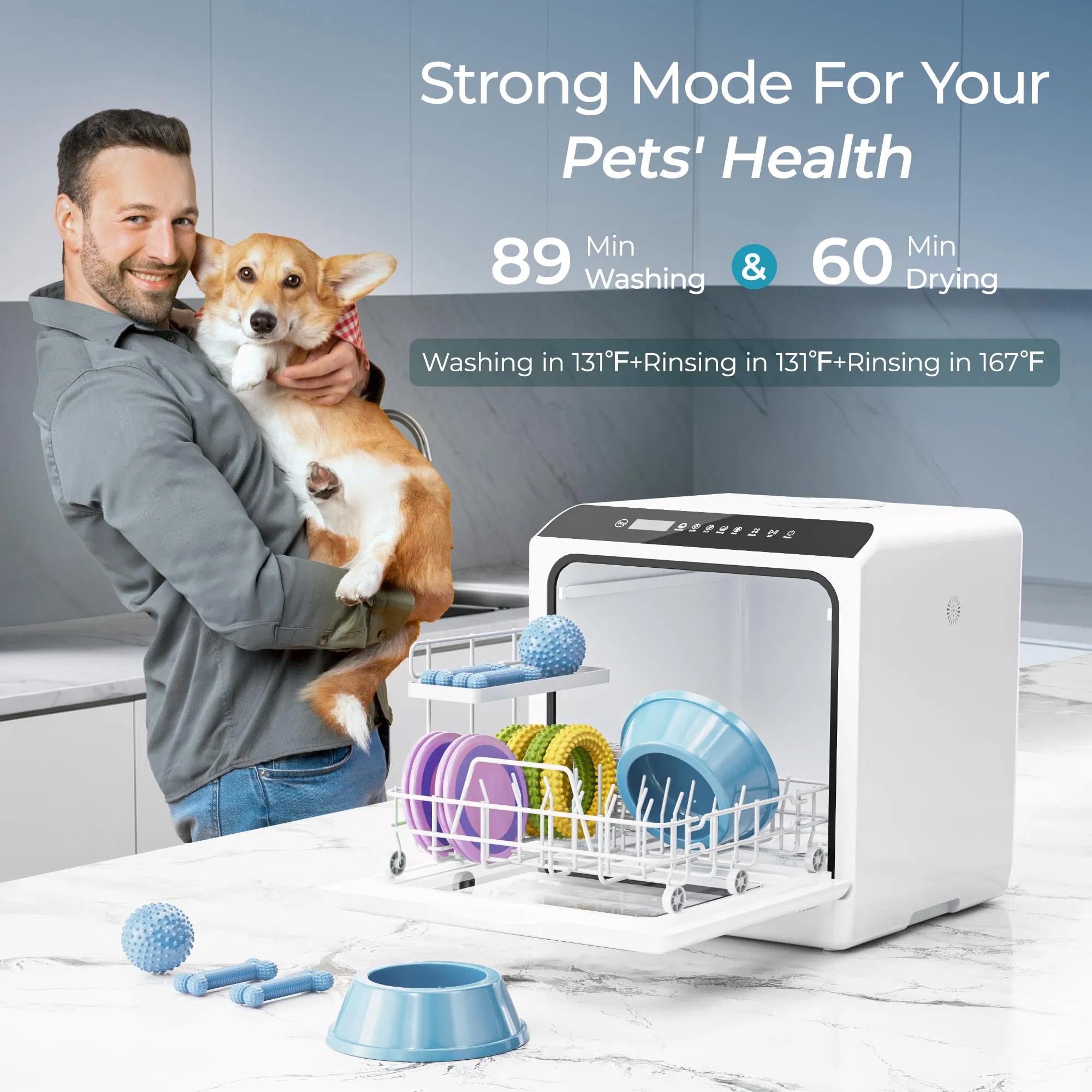 Euhomy Portable Countertop Dishwasher with 6 Wash Programs for Small Kitchens