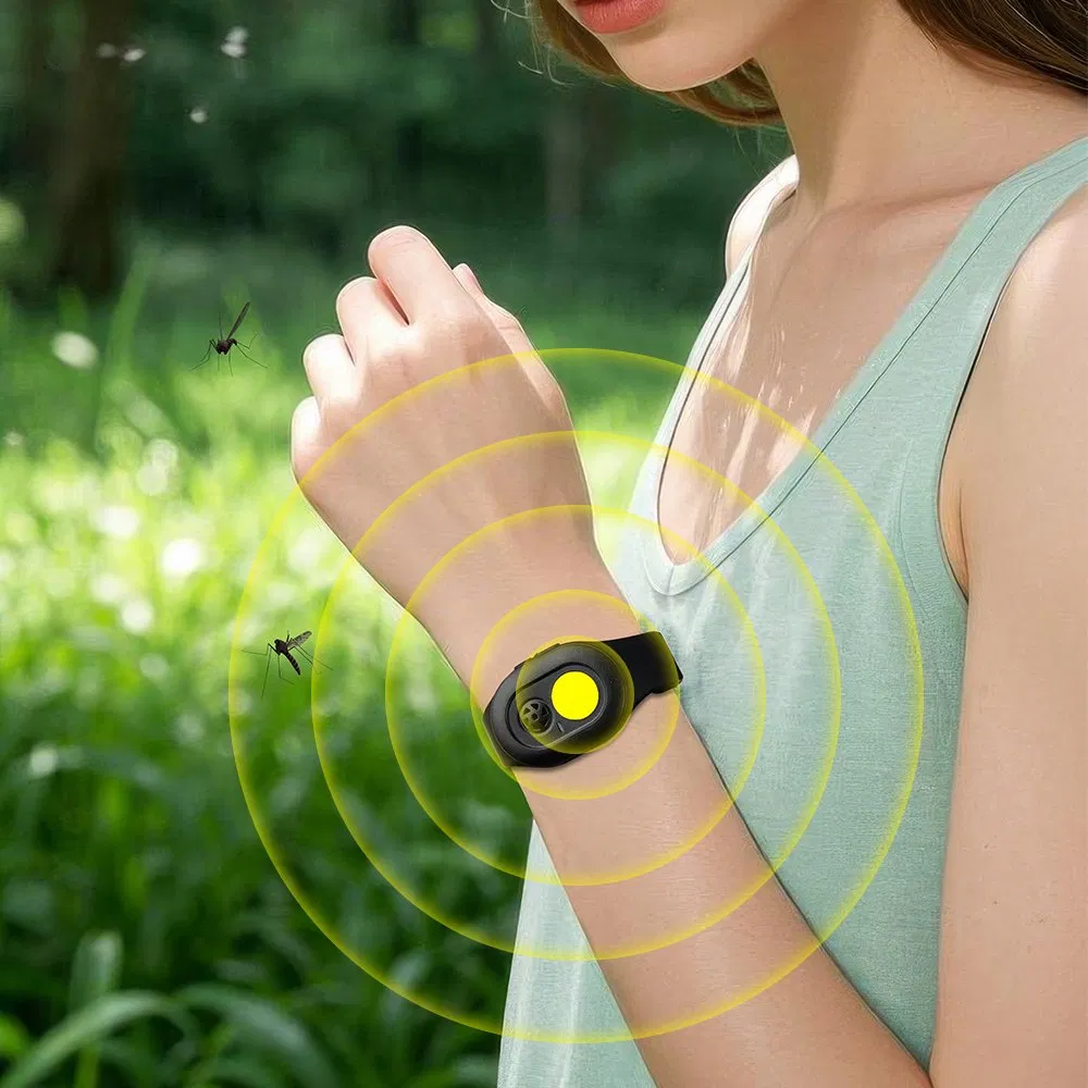 Insect Mosquito Repellent Wristbands Yellow Light and Ultrasonic Mosquito Dispeller
