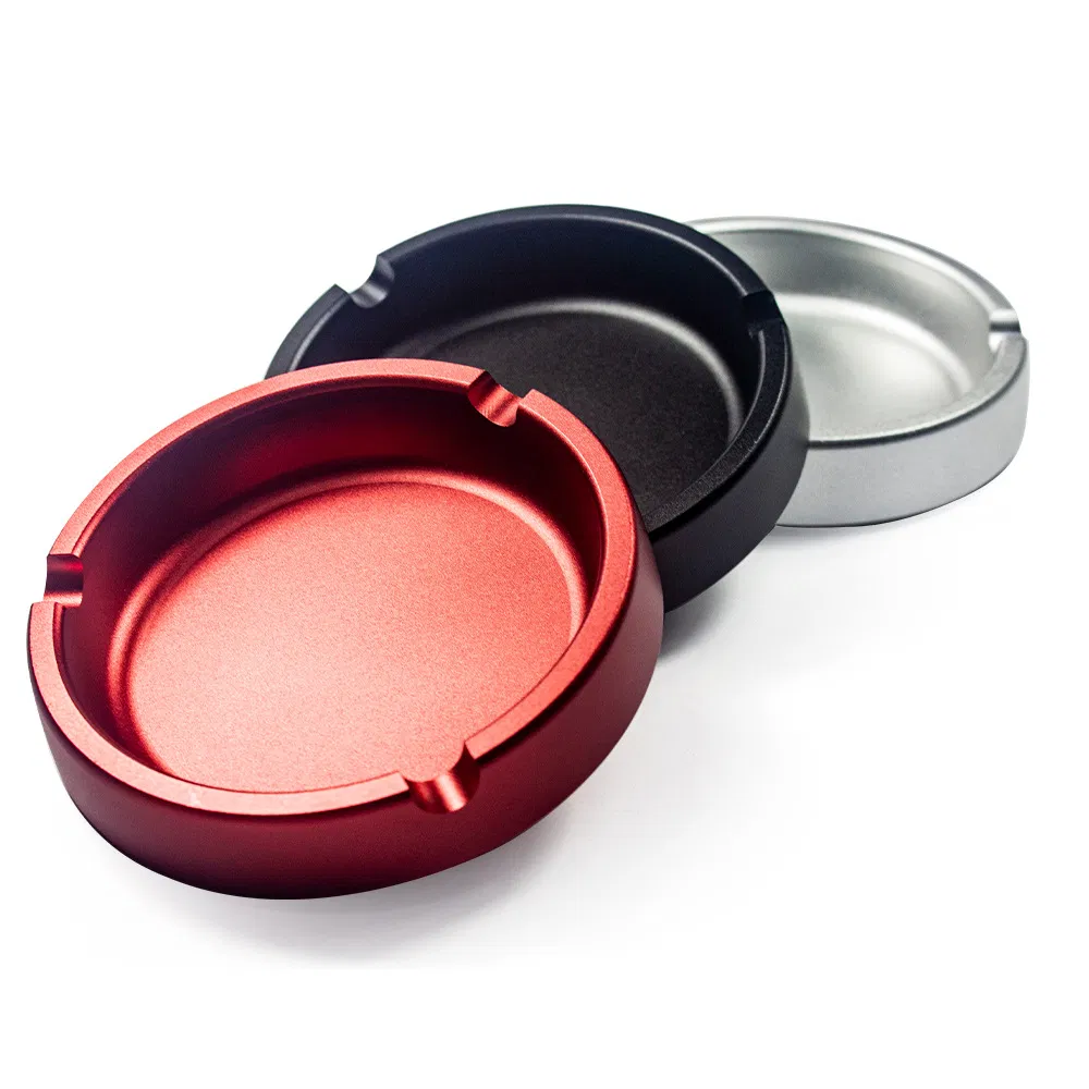 Smoking Accessories Outside Diameter 100mm Simple Design Metal Round Aluminum Smoking Ashtray