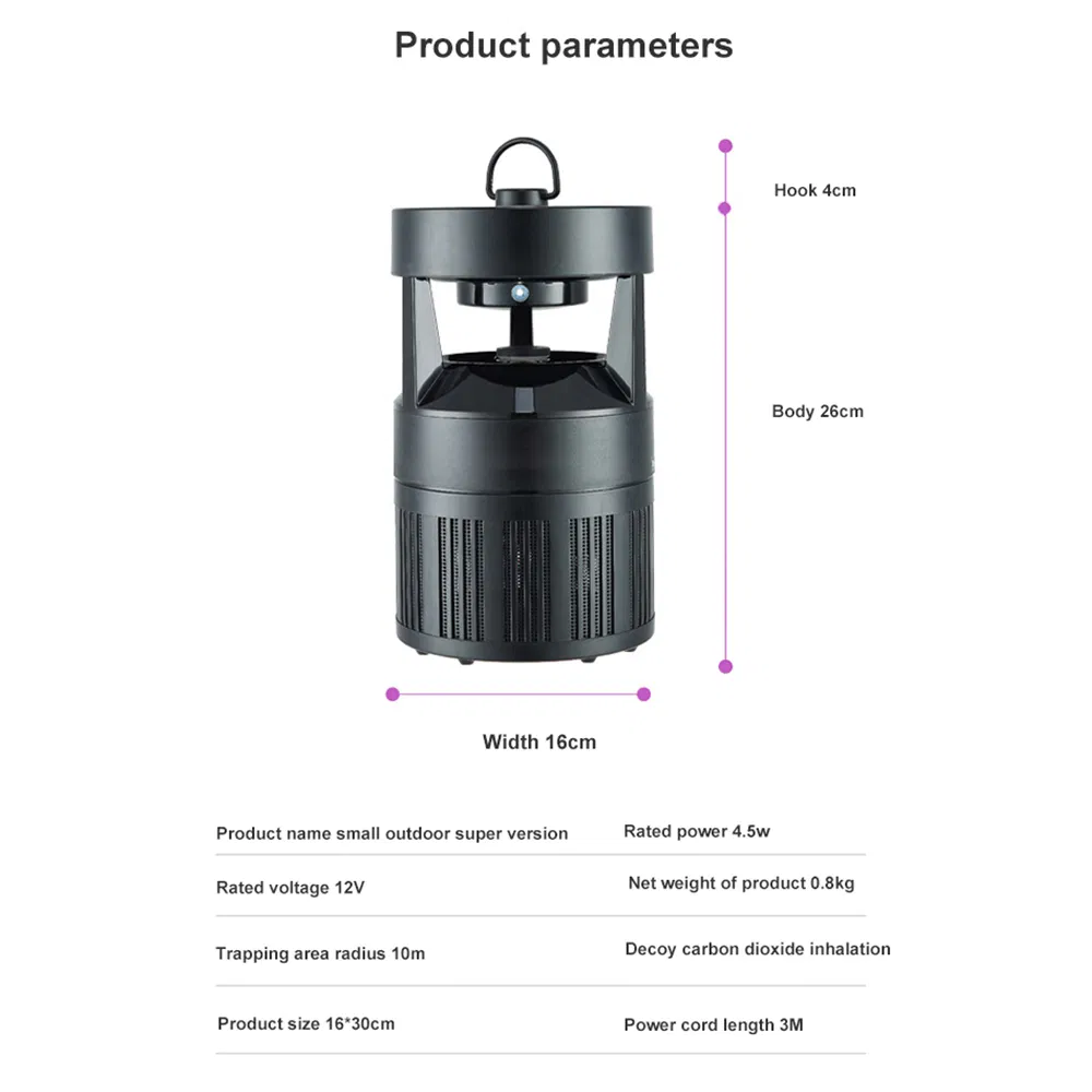 Hot Selling Modern Design Outdoor Backyard Patio Open Air CO2 Simulation Airflow Suction Bug Zapper Mosquito Destroyer Mosquito Killer Trap