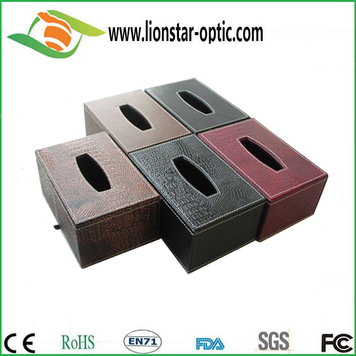 PU Leather Refillable Customized Tissue Box Facial Holder Box for Room Hotel