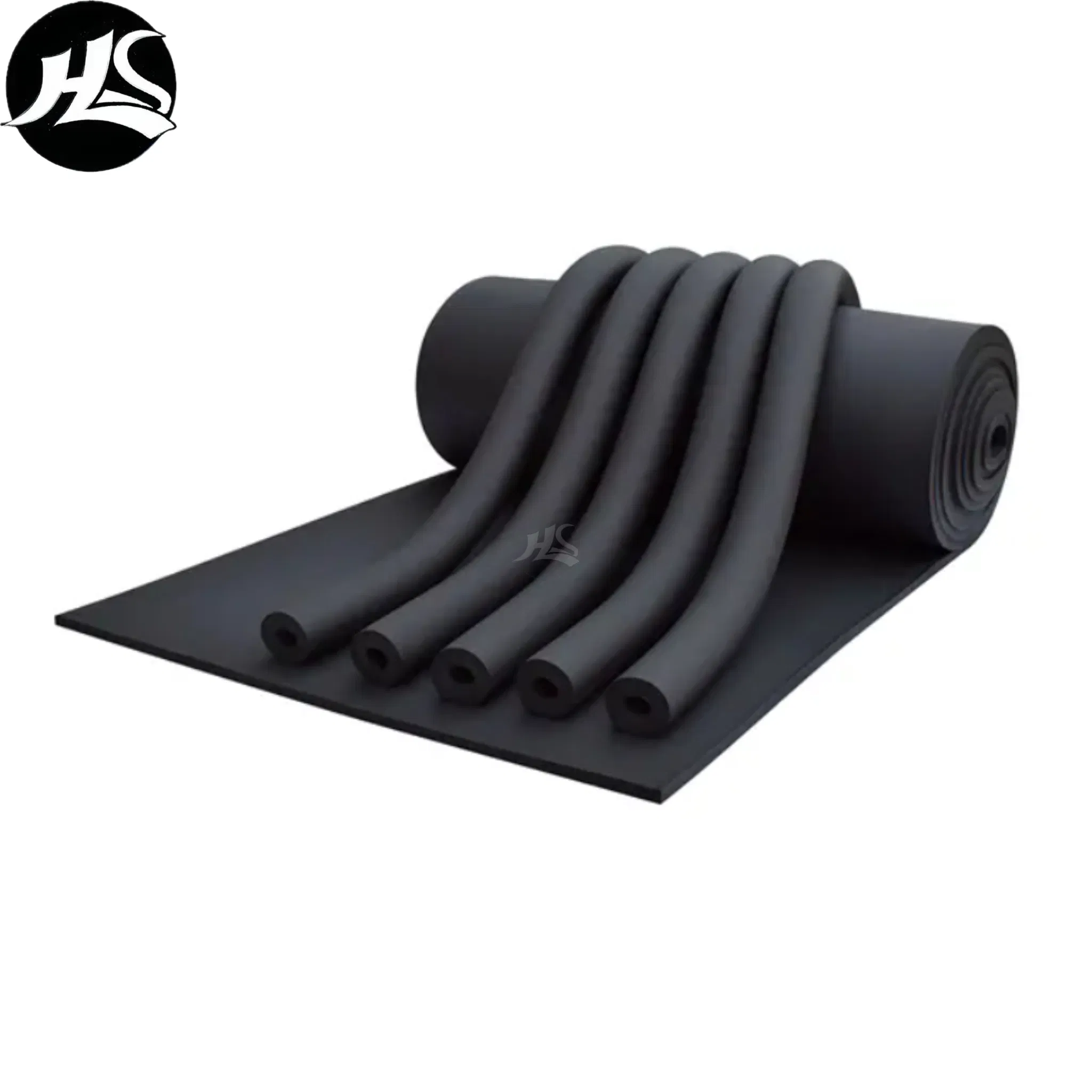 Custom High Density Soft Foam Rubber Protective Cylinder and NBR Rubber Foam Tube Insulation for Packing Galvanized Steel Pipe