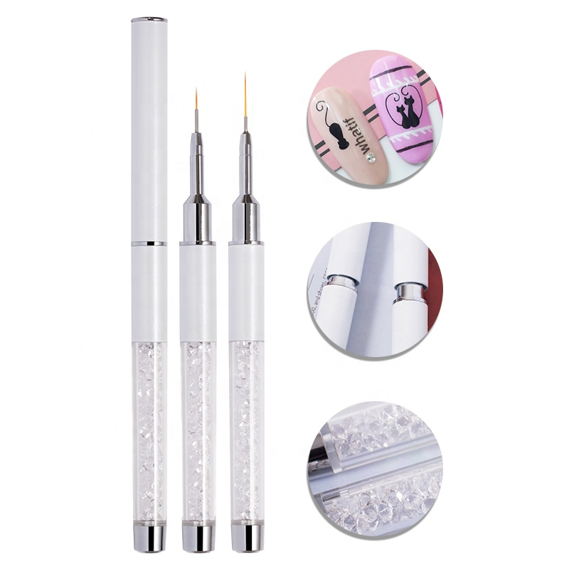 Double Ended 3D Long Short Liner Ombre Pen Nail Art Liner Brush Set