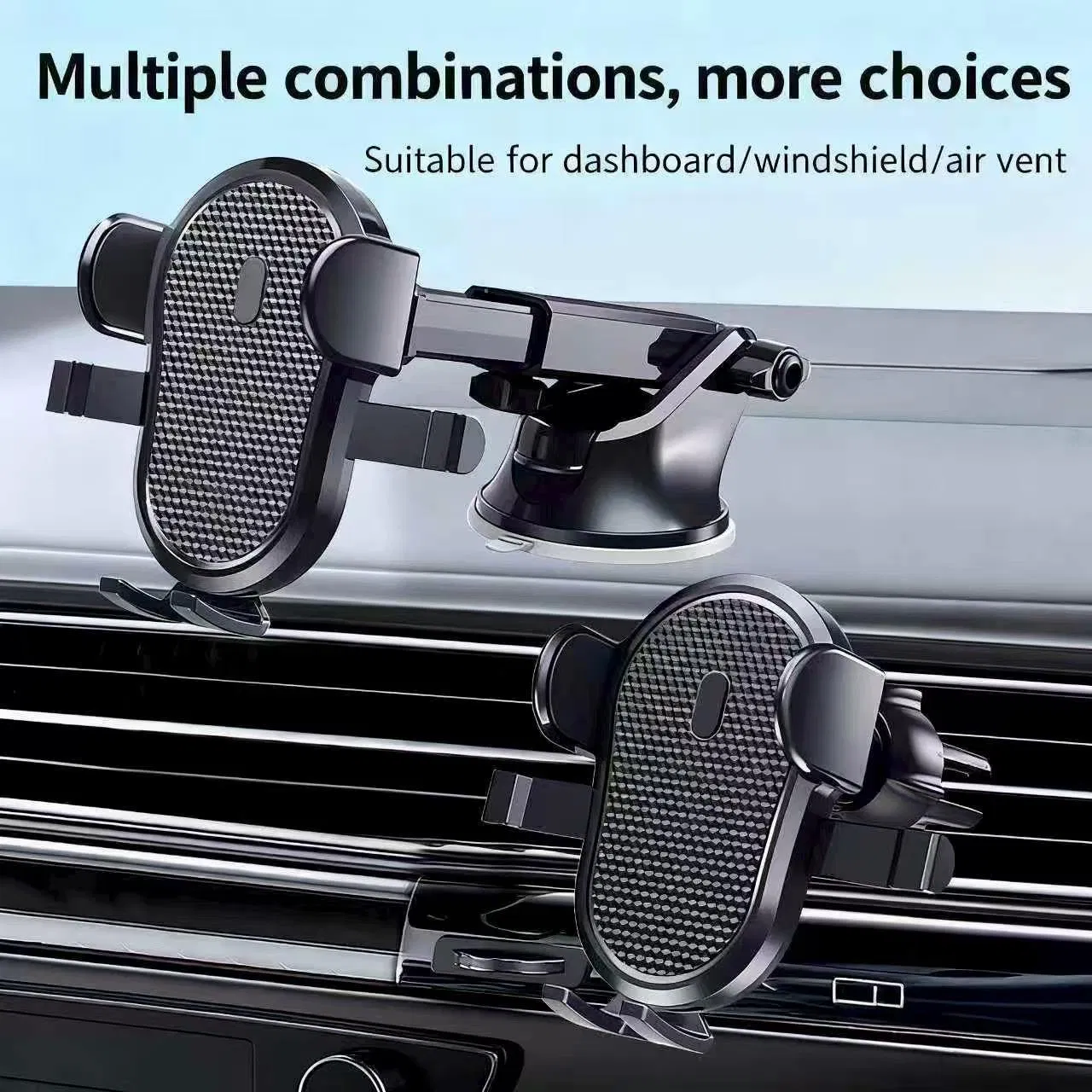 Universally Compatible One-Hand Operation Hands-Free Design Car Phone Holder