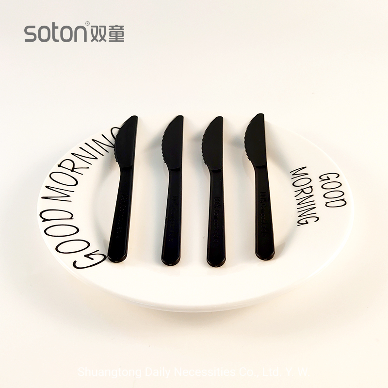 6 Inch Cpla Black Knife 100% Compostable Biodegradable Cpla Cutlery