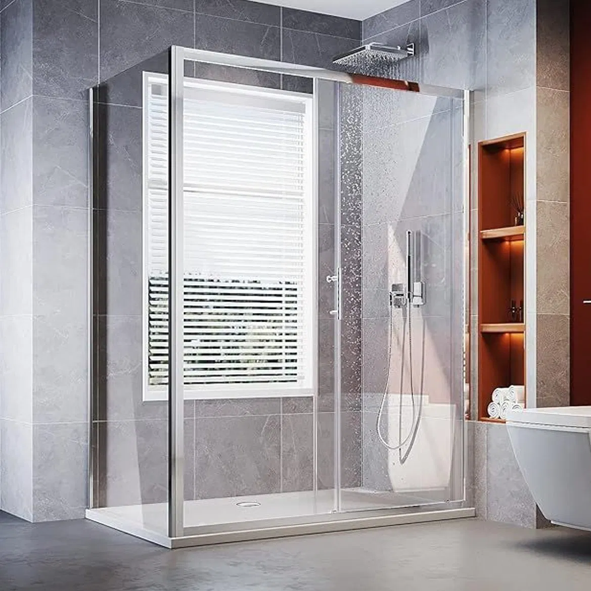 Modern Glass Shower Enclosure Designed for Luxury Bathroom Projects