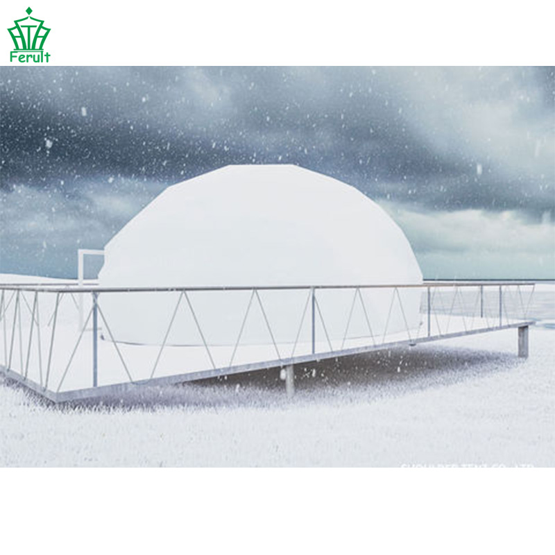 6m Insulation Layer Geodesic Dome Glamping Tent for Winter Camping